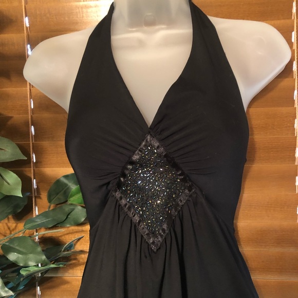 Black Halter Top, Small - Picture 2 of 5